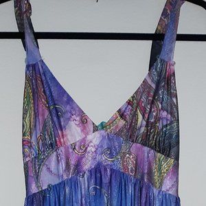 Woman's Maxi Blue Printed Dress